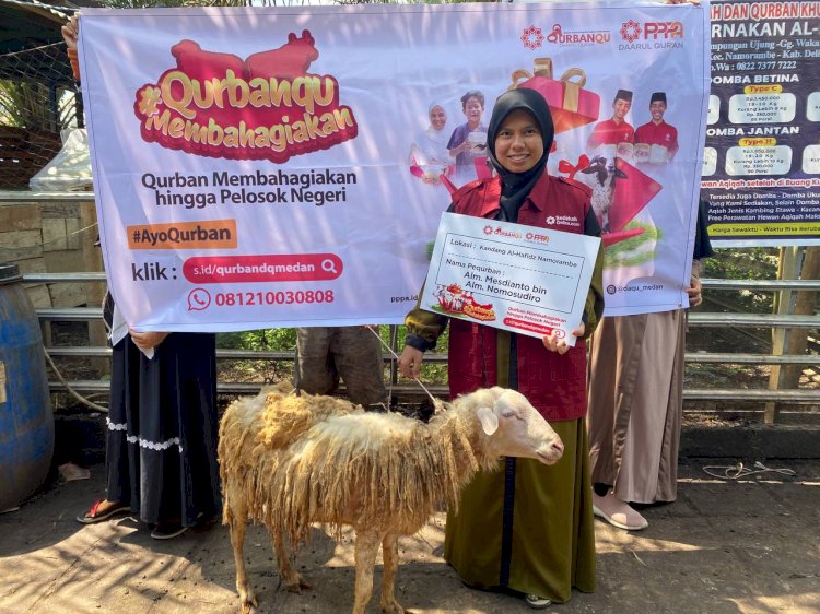 Qurban PPPA Daarul Qur'an Medan Sukses Membahagiakan Warga Desa Tanjung Timur