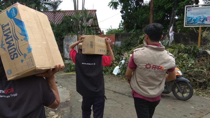 Bantuan untuk Korban Puting Beliung Bogor